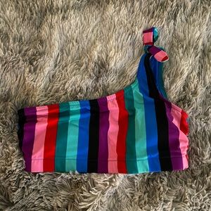 One shoulder Multicolor Bikini Top
